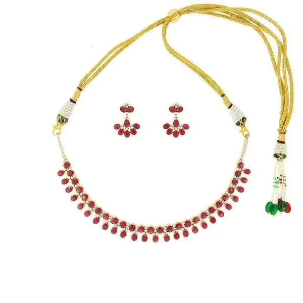 Ruby and Diamond Necklace Set
