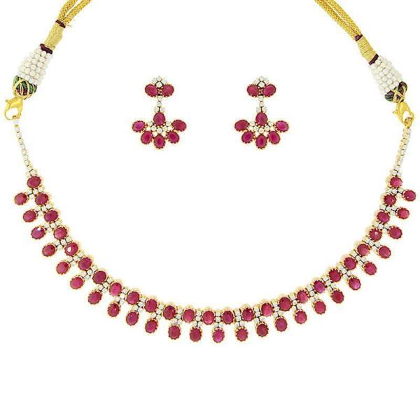 Ruby and Diamond Necklace Set