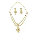 3 PIECE POLKI NECKLACE SET WITH RUBY