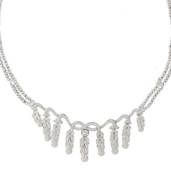 Chic Vine Drop Diamond Necklace Set