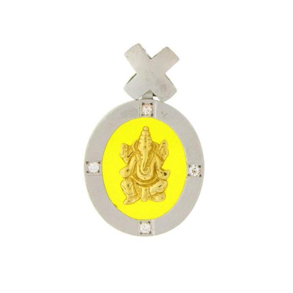 WHITE GOLD GANESH PENDANT