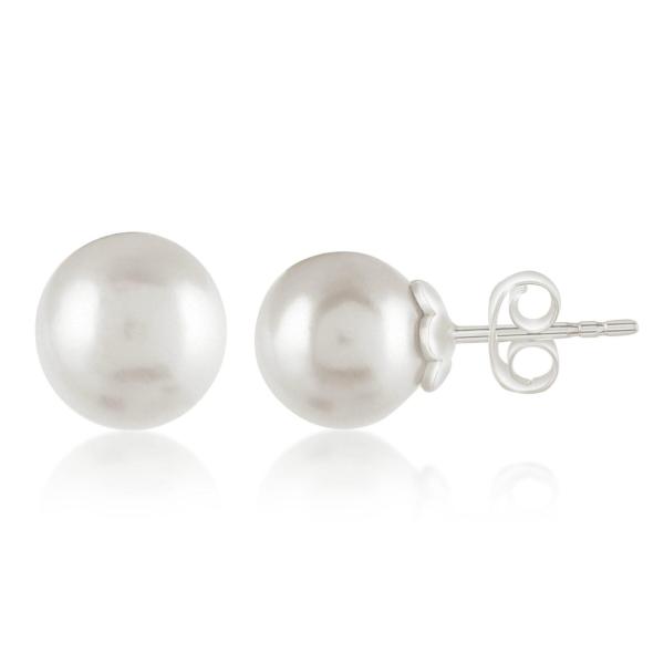 925 Sterling Silver Freshwater Pearl Shape Stud Earrings