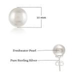 925 Sterling Silver Freshwater Pearl Shape Stud Earrings