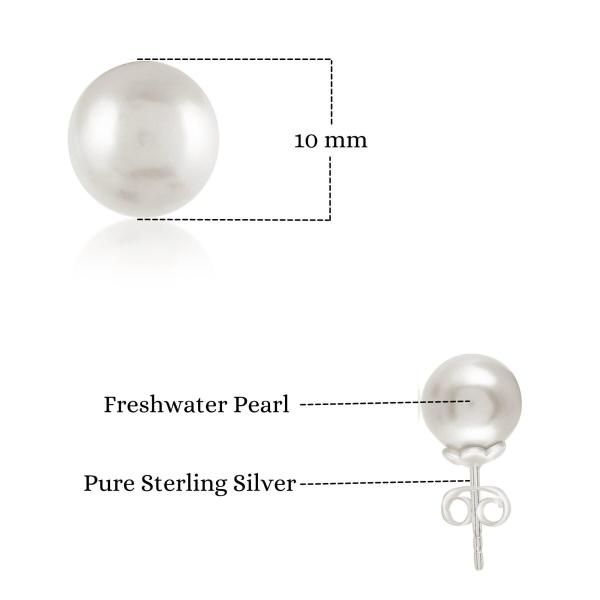 925 Sterling Silver Freshwater Pearl Shape Stud Earrings