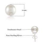 925 Sterling Silver Freshwater Pearl Shape Stud Earrings