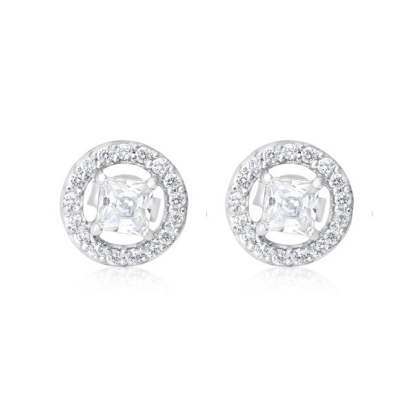 925 Sterling Silver Swarovski Zirconia Minimalistic Designer Stud Earrings