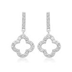 925 Sterling Silver Swarovski Zirconia Gold Plated Dangler Drop Earrings