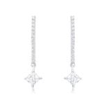 925 Sterling Silver Swarovski Zirconia Gold Plated Dangler Drop Earrings