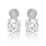 925 Sterling Silver Swarovski Zirconia Minimalistic Designer Stud Earrings