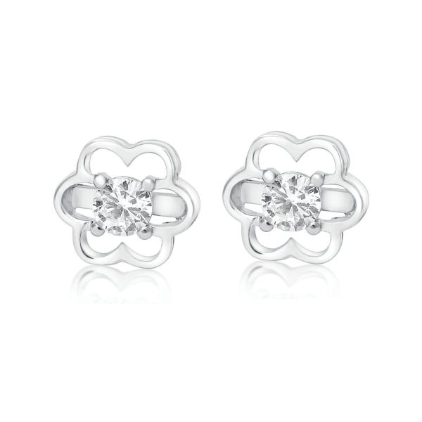 925 Sterling Silver Swarovski Zirconia Minimalistic Designer Stud Earrings