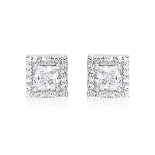 925 Sterling Silver Swarovski Zirconia Minimalistic Designer Stud Earrings