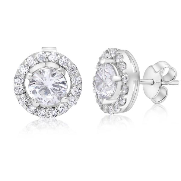 925 Sterling Silver Swarovski Zirconia Minimalistic Designer Stud Earrings