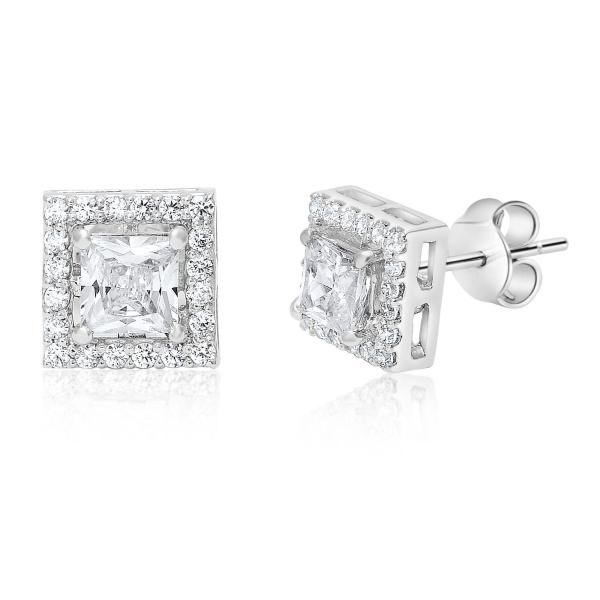 925 Sterling Silver Swarovski Zirconia Minimalistic Designer Stud Earrings