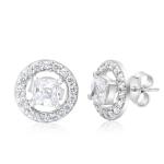 925 Sterling Silver Swarovski Zirconia Minimalistic Designer Stud Earrings