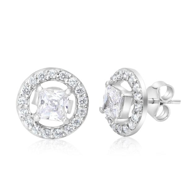 925 Sterling Silver Swarovski Zirconia Minimalistic Designer Stud Earrings