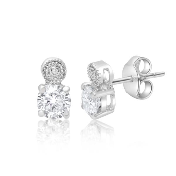 925 Sterling Silver Swarovski Zirconia Minimalistic Designer Stud Earrings