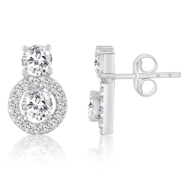 925 Sterling Silver Swarovski Zirconia Minimalistic Designer Stud Earrings