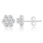 925 Sterling Silver Swarovski Zirconia Minimalistic Designer Stud Earrings