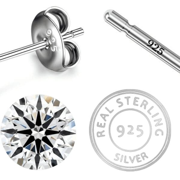 925 Sterling Silver Swarovski Zirconia Minimalistic Designer Stud Earrings