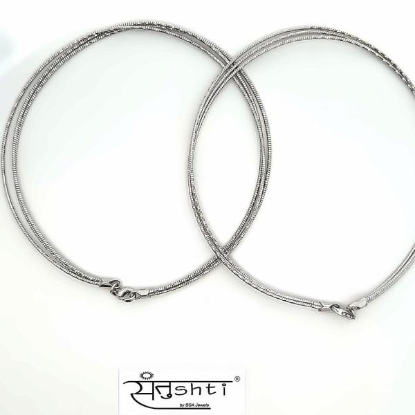 Silver Triple Layer Anklet