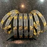 Fancy Bangle Set With Rhodium Polish and Beautiful Design