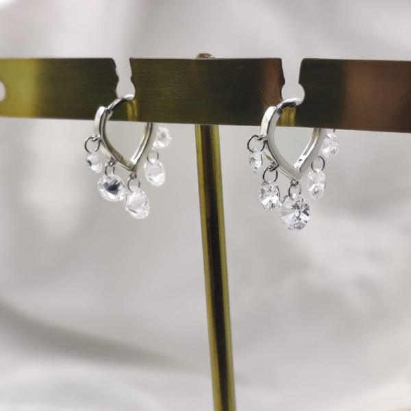 925 Sterling Silver White Lady Swarovski Danglers