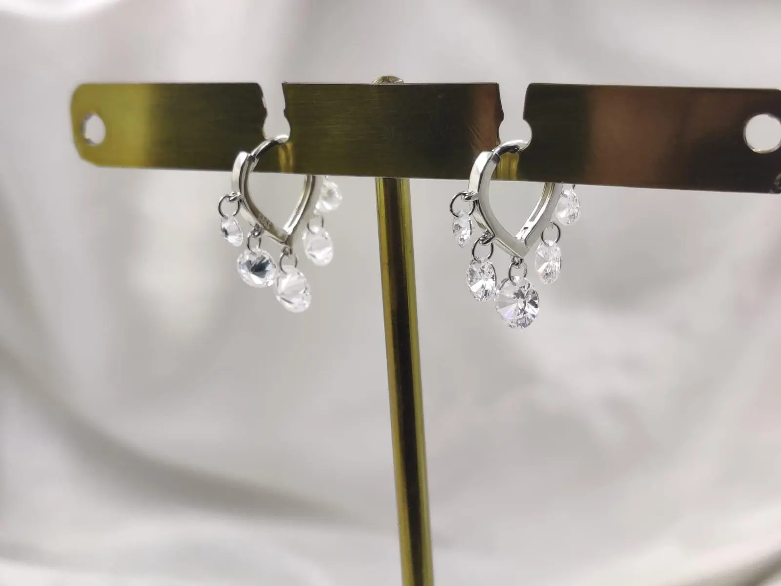 925 Sterling Silver White Lady Swarovski Danglers