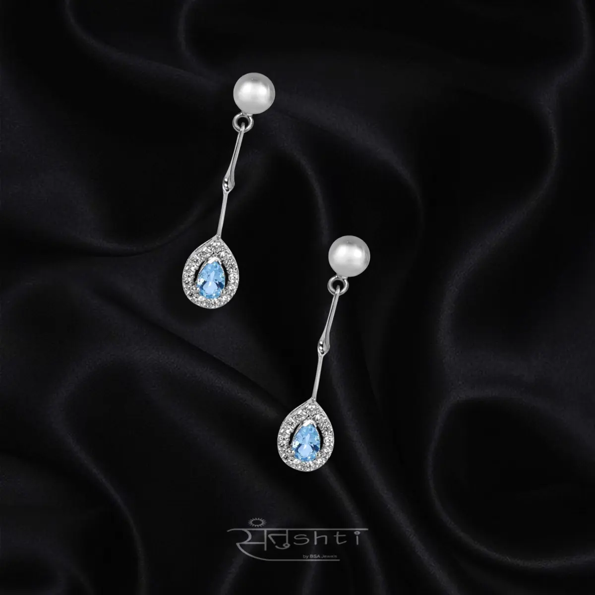 BLUE TOPAZ DROP EARRINGS