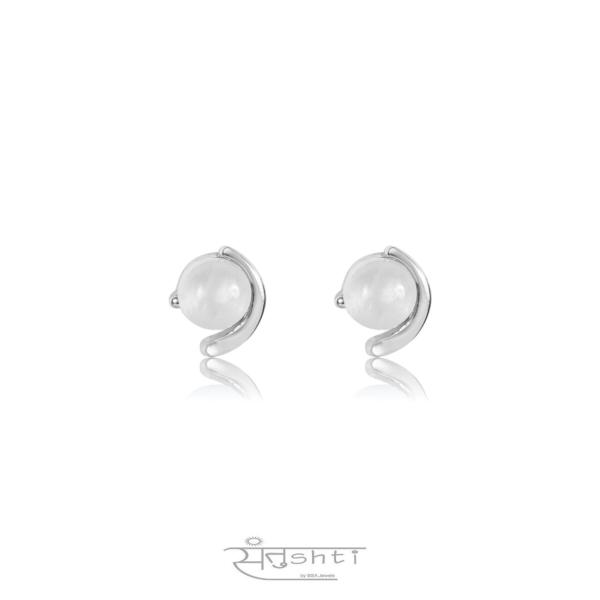 PEARL SILVER MINI STUDS