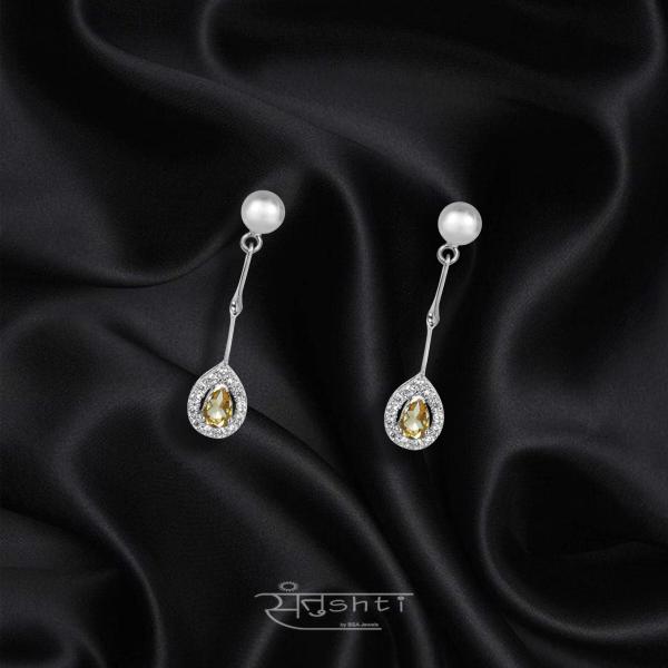 CITRINE DROP DANGLERS