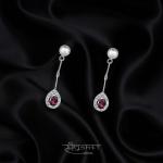 GARNET SILVER DANGLERS