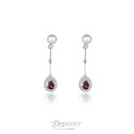 GARNET SILVER DANGLERS