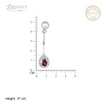 GARNET SILVER DANGLERS