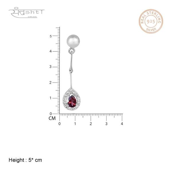 GARNET SILVER DANGLERS