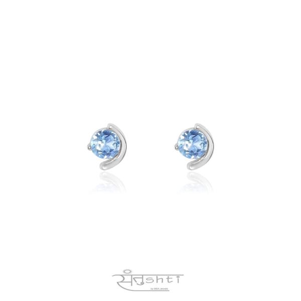 BLUE SILVER ZIRCON MINI STUDS