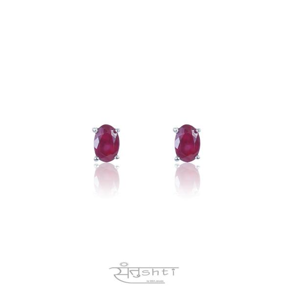 RED STONE EARRINGS