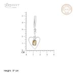 CITRINE HEART SILVER EARRINGS