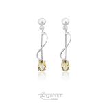 CITRINE SILVER DROP DANGLERS