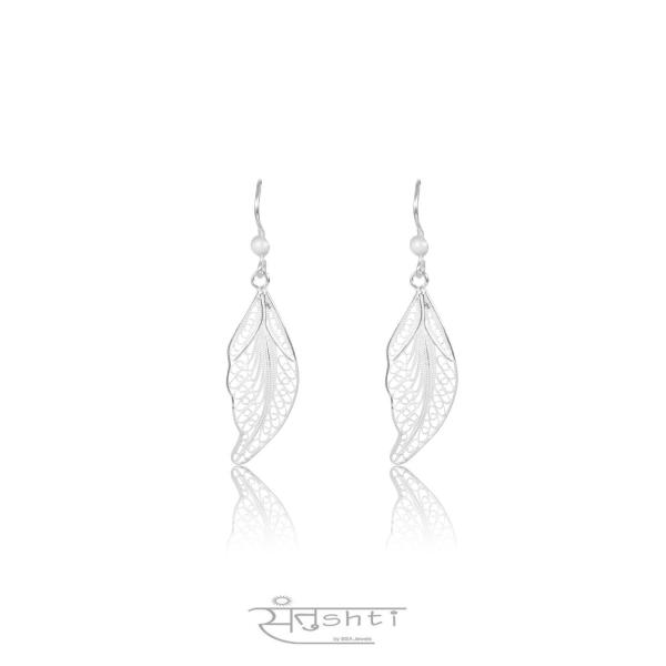 LEAF FILIGREE SILVER EARRINGS