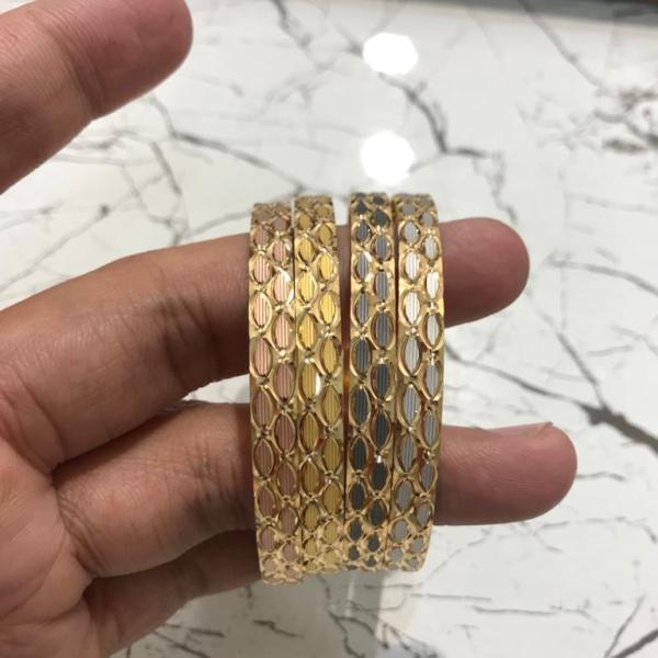 Gold Plain Bangles Set