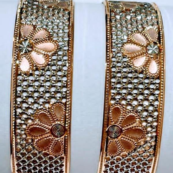 Gold Fancy Rhodium Bangles