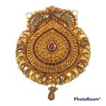 Shinning Diva Antique Gold Mangalsutra Pendant with Red stone for women