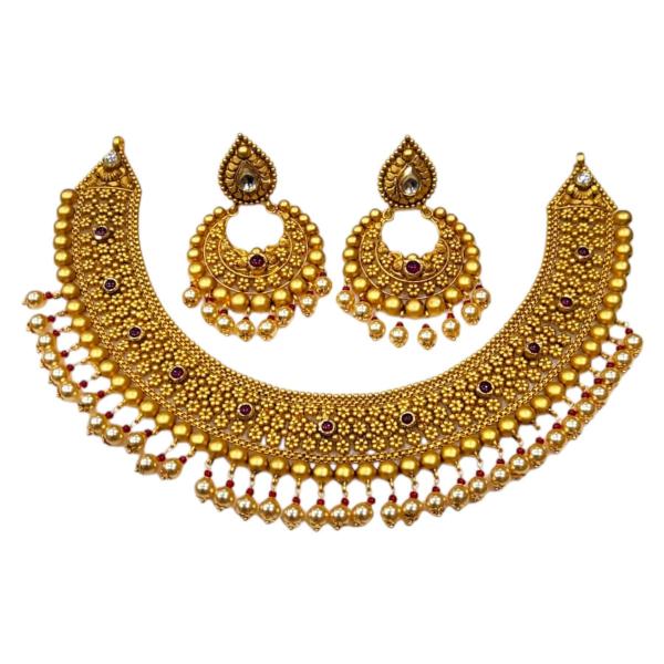 Adoreable Traditional & Classy Necklace Set for Ladies with Beautiful Design & Long Earrings 