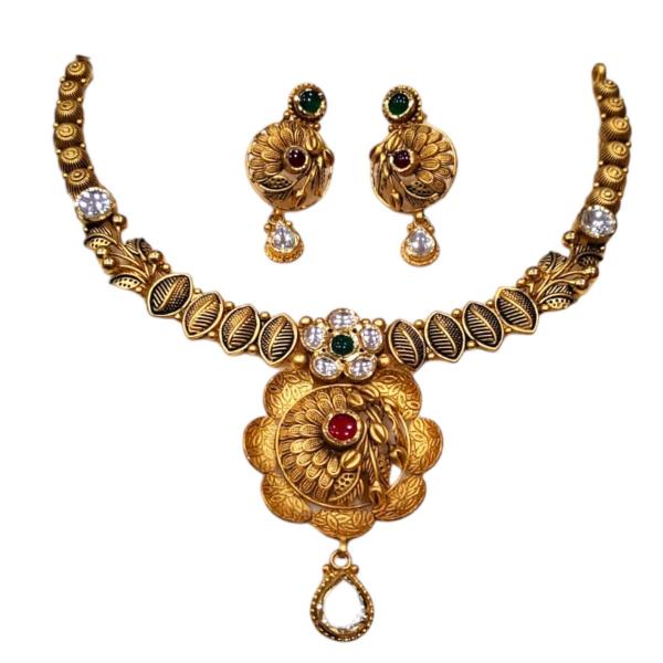 Beautiful Gold Necklace with Beautiful Flowers Design for Ladies 