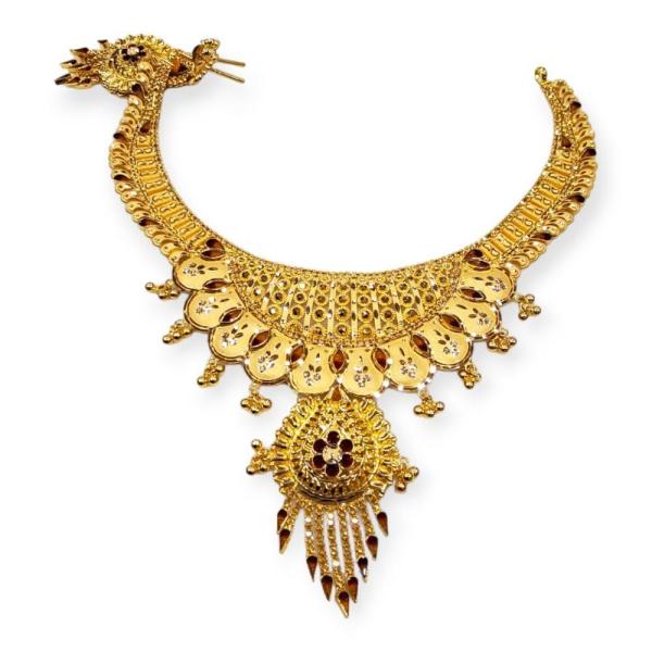 Plain Gold Necklace with Beautiful Design 