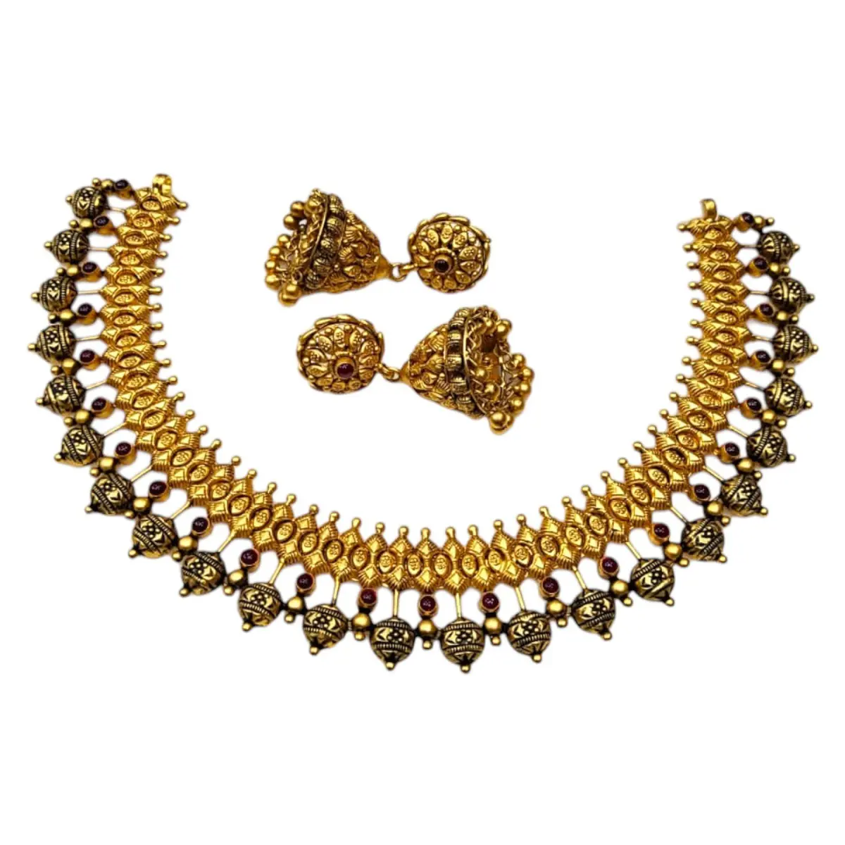 Gold Beautiful Necklace Set for Ladies with Fabulous Design 