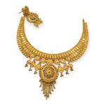 Fabulous Plain Gold Necklace with Beautiful Design 