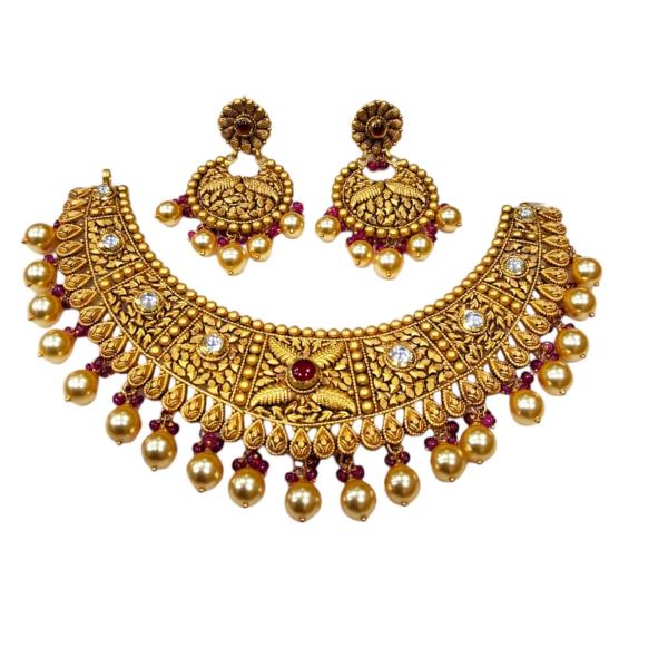 Amazing Traditional & Classy Necklace Set with Antique Design for Ladies in Fabulous work 