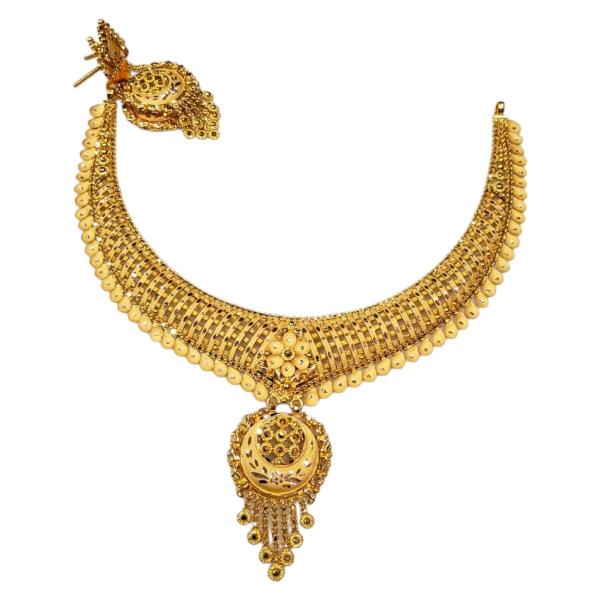 Antique Gold Necklace in Plain Design with Amazing work 