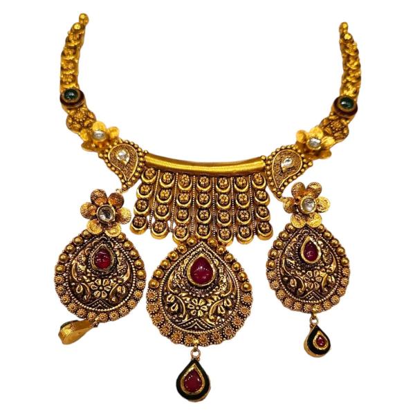 Elegant Antique Classy Wedding Necklace 55gms